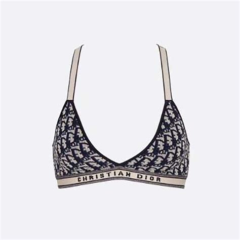 dior bralette set|Bralette Blue Dior Oblique Technical Cotton.